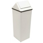 WITT Waste Watchers Standard Swing Top Trash Receptacle - 21 gallon, White